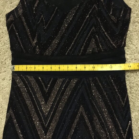 Slinky Sparkly Illusion Neck Side Slit Evening Maxi Costume Dress - Picture 12 of 15